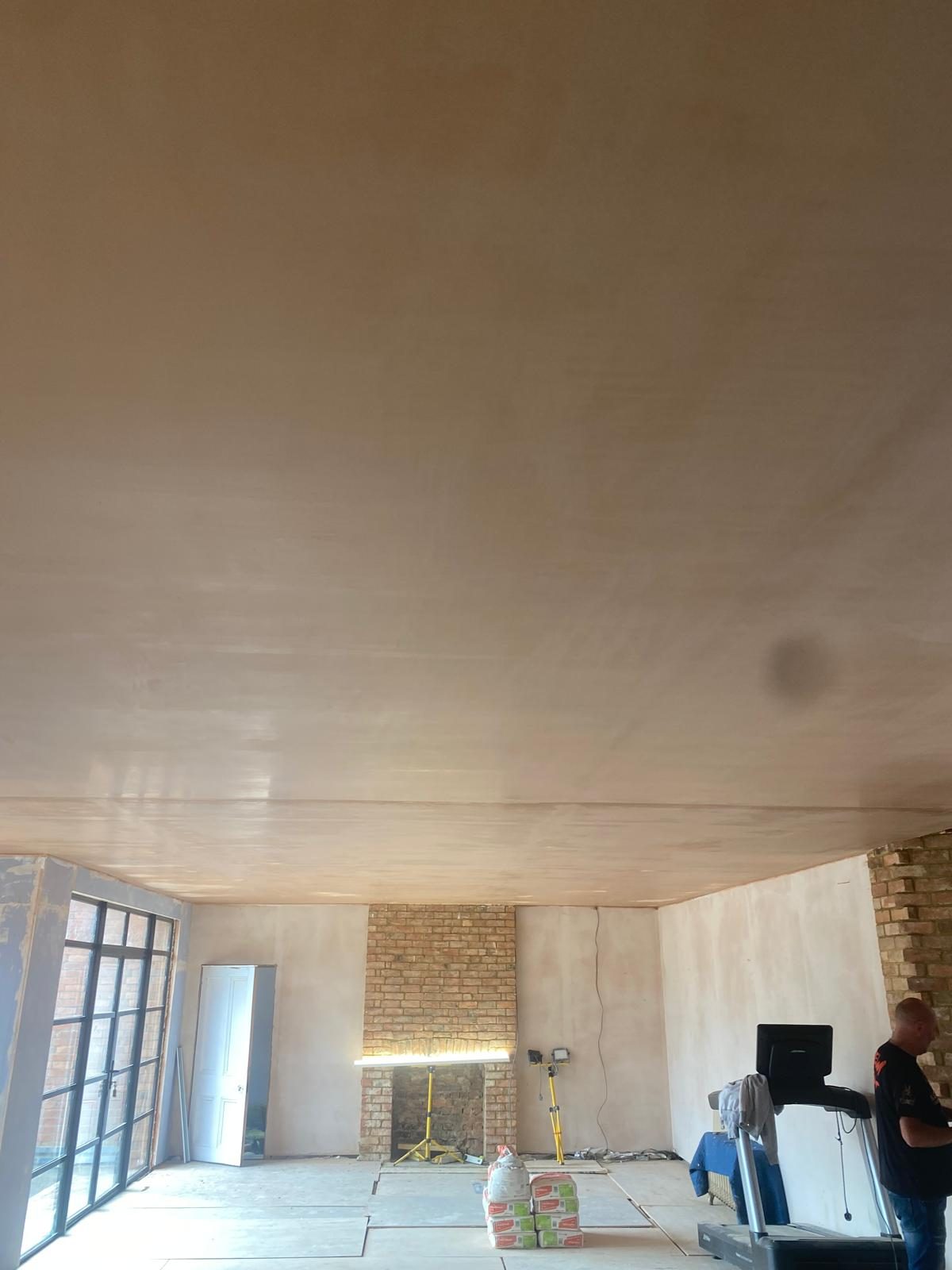 Freshly plastered dining room, bright and open